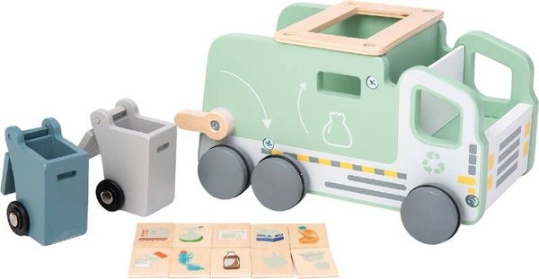 Houten recycling wagen