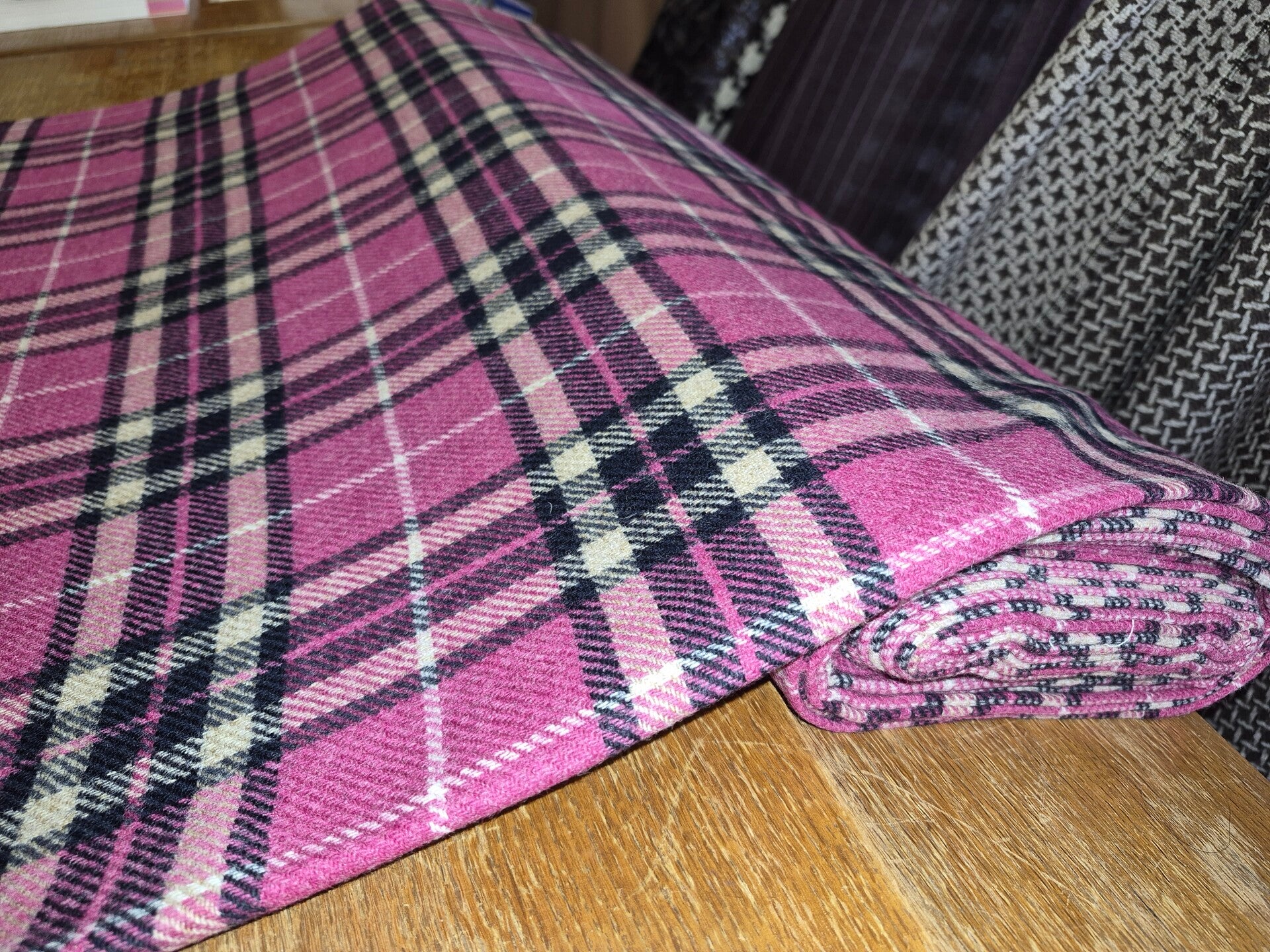 Pink Tartan Wool