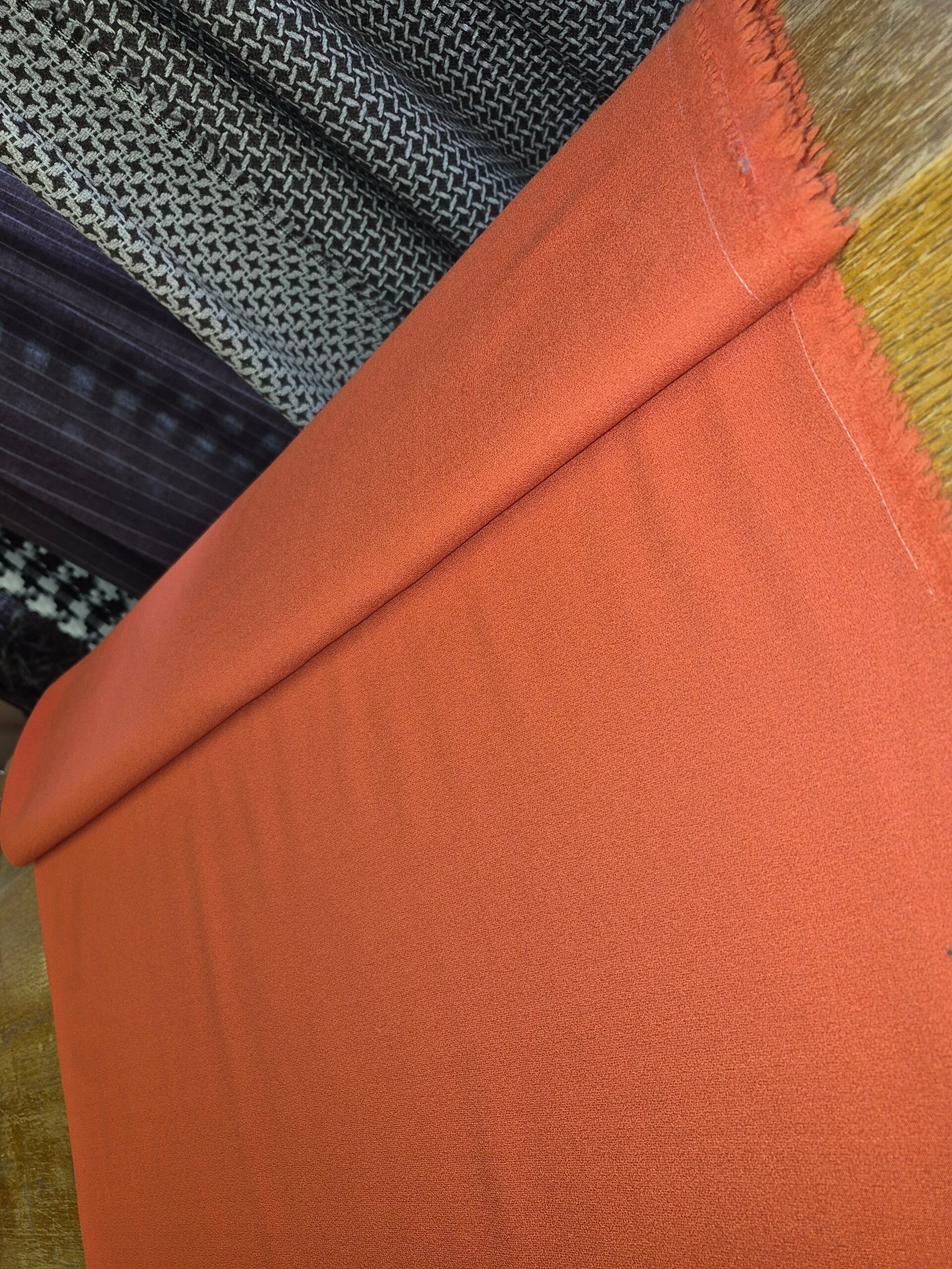 Burnt Orange Wool-Crepe