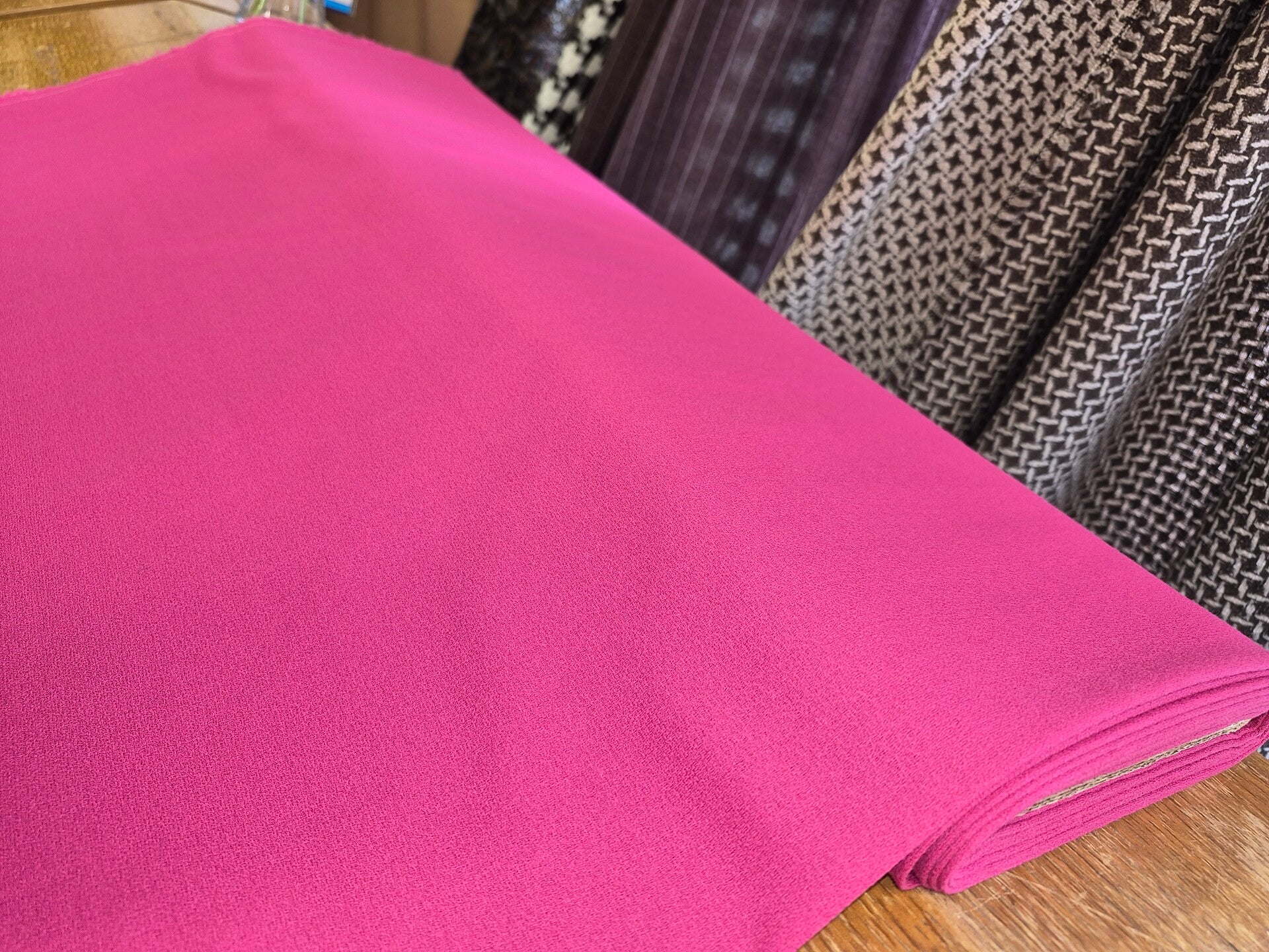 Cerise Pink Wool-Crepe