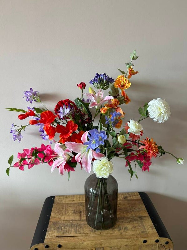 Prachtige kleurrijk kunstboeket- kleurrijke bloemen mix