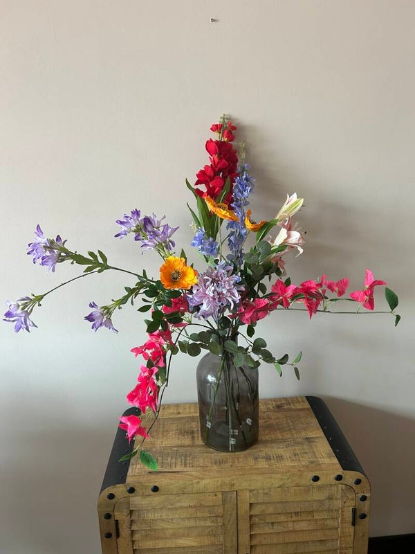 Mooi boeket kunstbloemen- perfecte kleurenmix