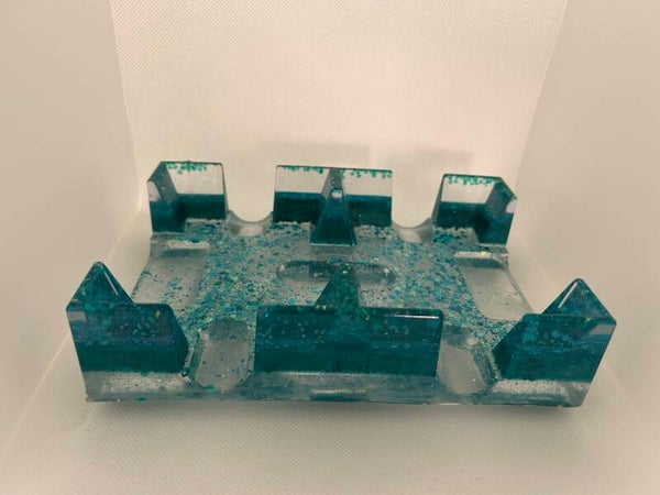 Turquoise Resin Canasta Spinner for Cards