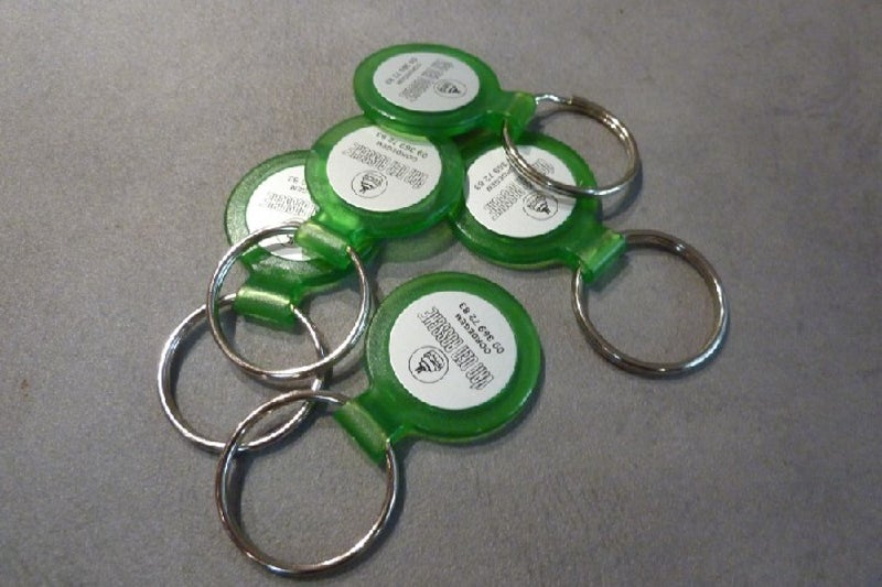 bedrukte sleutelhangers