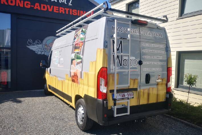 belettering, wrapping van camionette