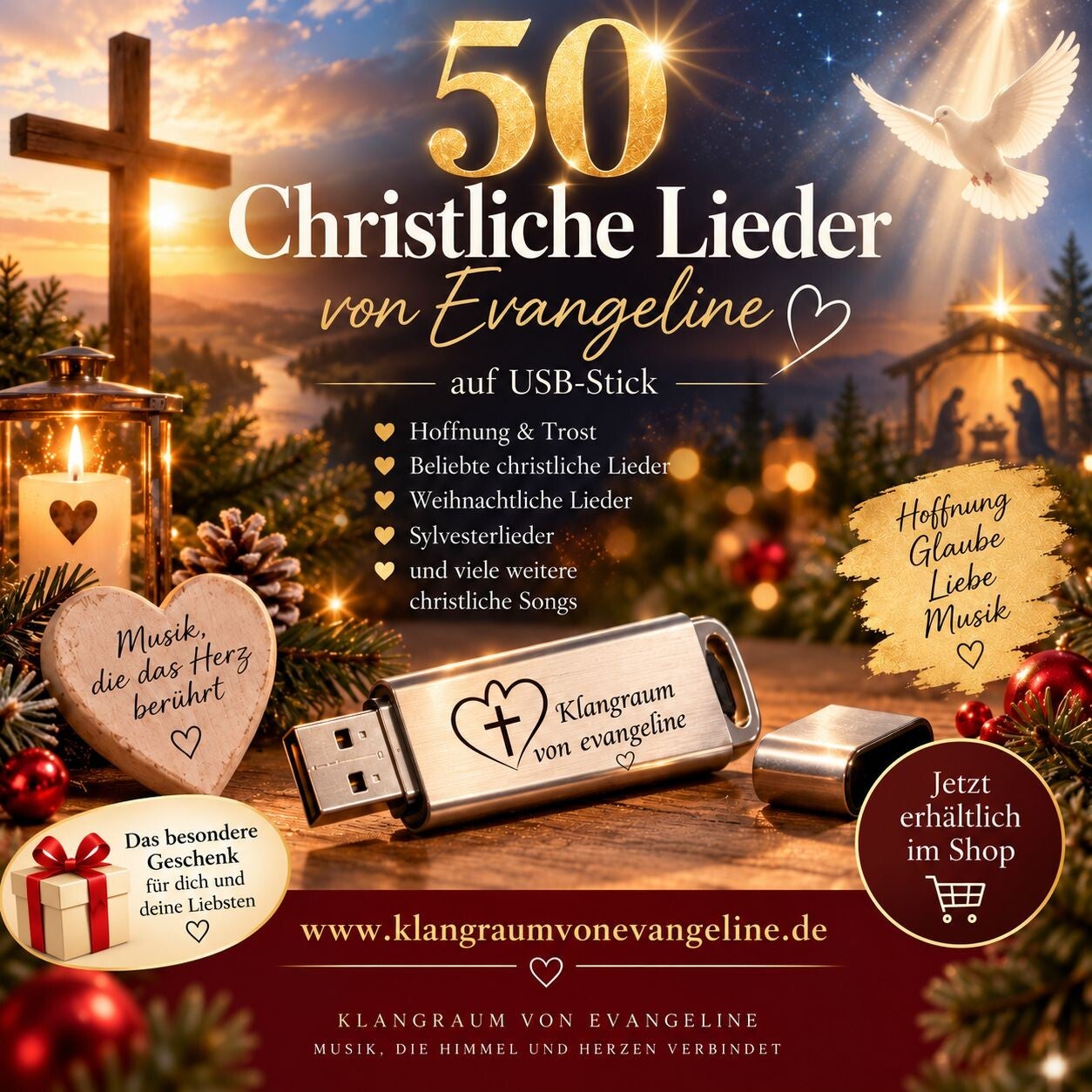 💾 50 Christliche Lieder – auf USB-Stick