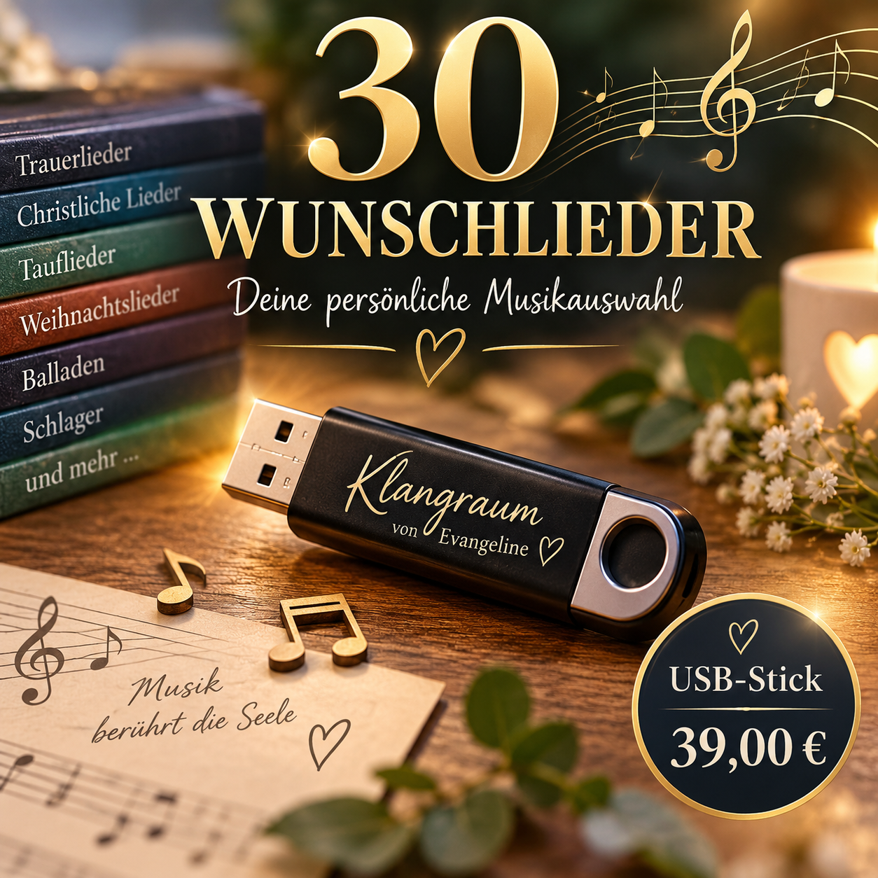 💾 USB-Stick – 30 Wunschlieder selbst auswählen
