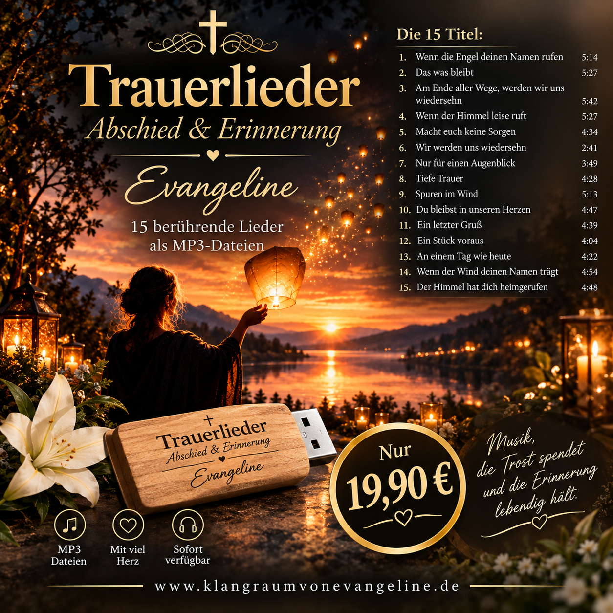 ✝️ Trauerlieder – Abschied & Erinnerung auf USB-Stick