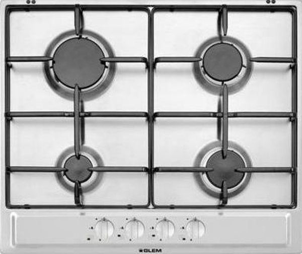 GLEM - 4 FUOCHI - ACCIAIO INOX - GRIGLIE SMALTATE