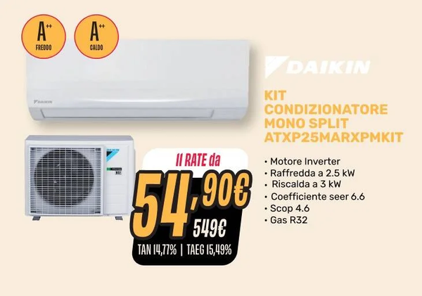 DAIKIN COND.MONO 2.5KW INVERTER A++/A++ SUPER PLUS R32 (9000 BTU)