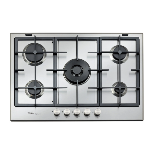 WHIRLPOOL GMR 7522/IXL PIANO COTTURA GAS, 5 zone di cottura, dimensioni: L 73 cm, P 51 cm, piano in Acciaio inossidabile, Inox