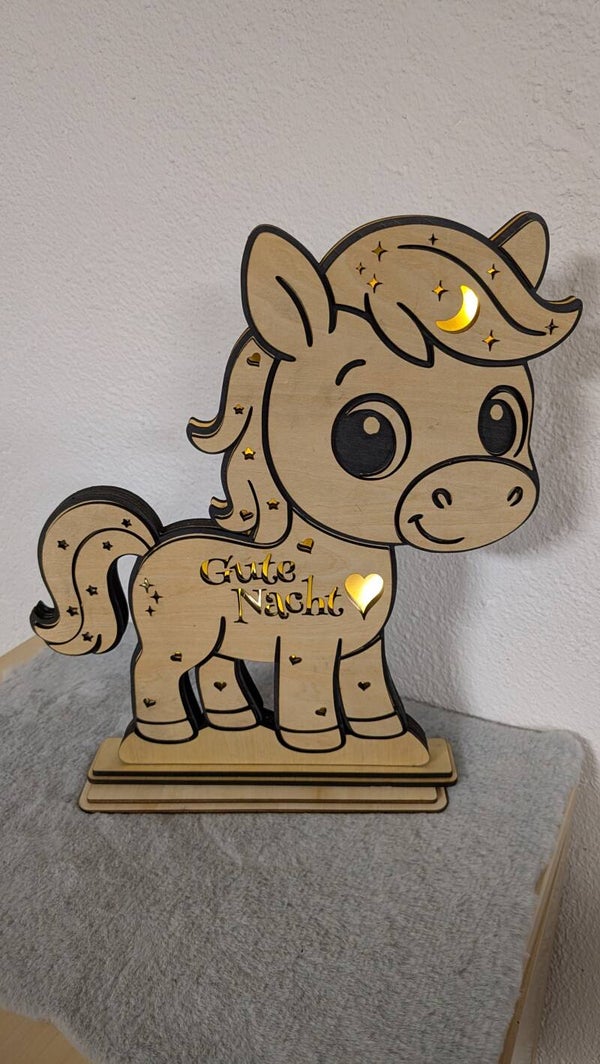 Pferde Nachttischlampe für Kinder – Mit Micro-LED Beleuchtung
