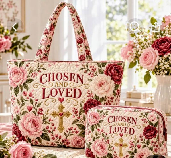 2 Pc Chosen and Loved Tote Set
