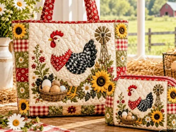 2 Pc Chicken Tote Set