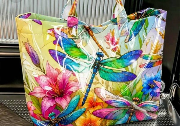 Yellow/Multi Dragonfly tote