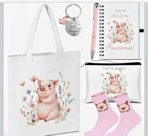 Cute Pig Tote set