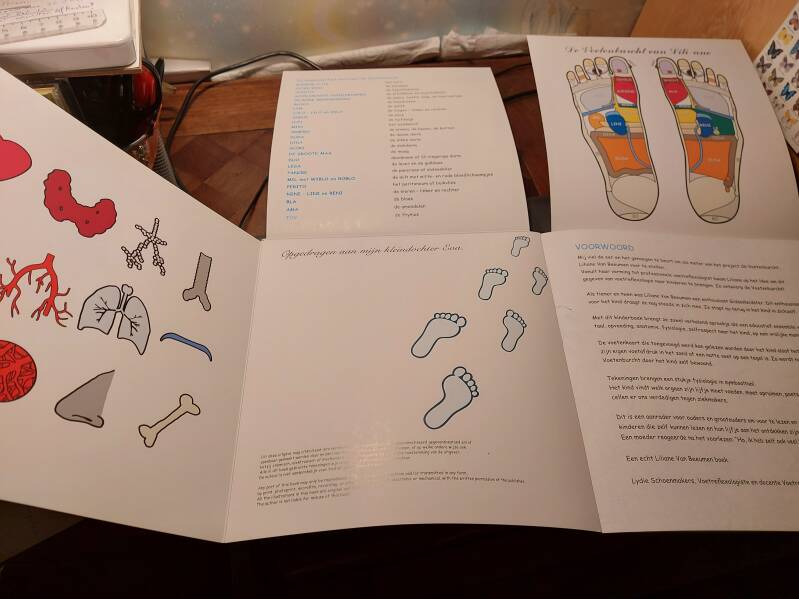 Binnenzijde voor volledig opgengeflapt boek De Voetenburcht van Lili-Ane