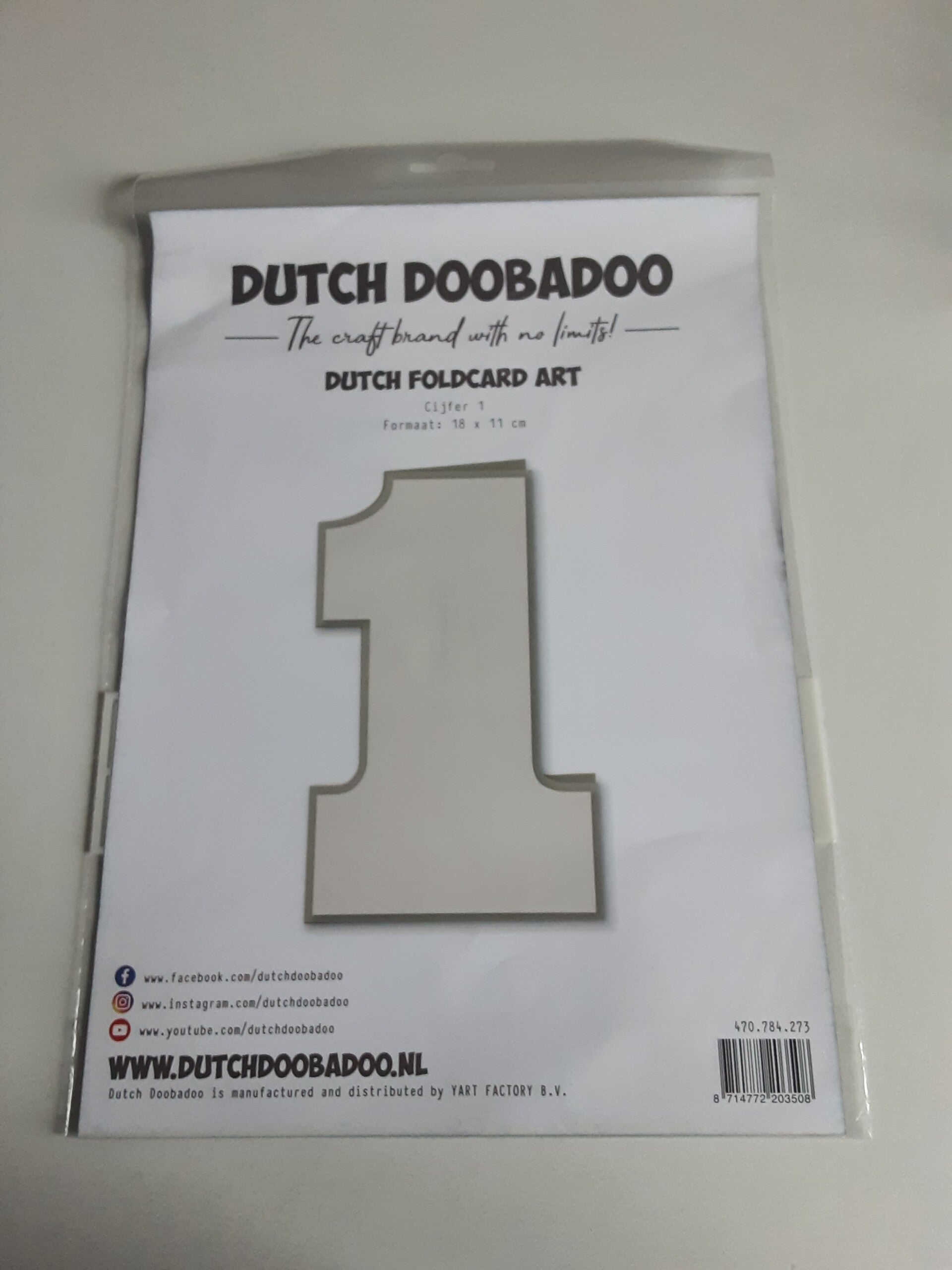 Dutch Doobadoo foldcard art Cijfer 1
