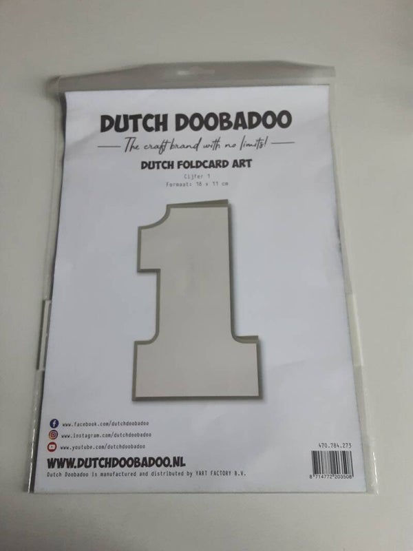 Dutch Doobadoo foldcard art Cijfer 1