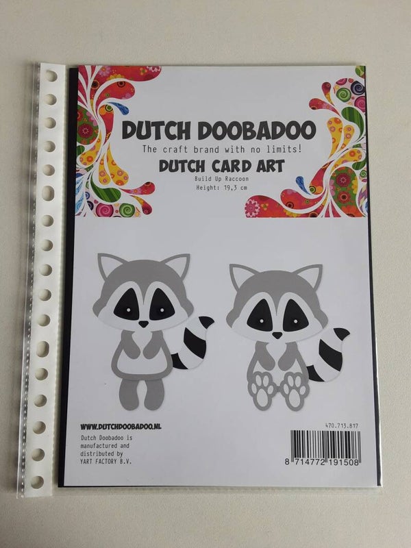 Dutch Doobadoo card art build up raccoon