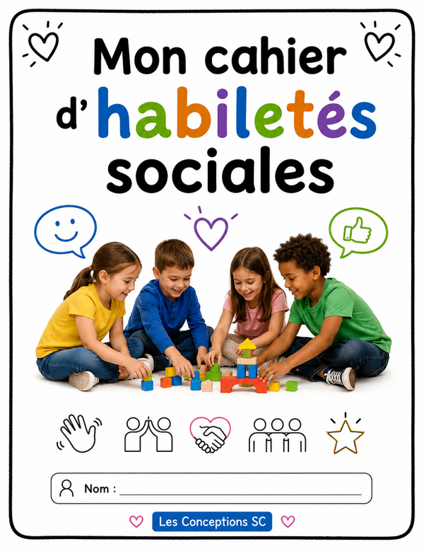 Cahier habiletés sociales pour TSA non verbal