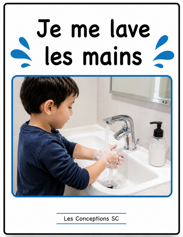 Cahier je me lave les mains pour tsa non verbal
