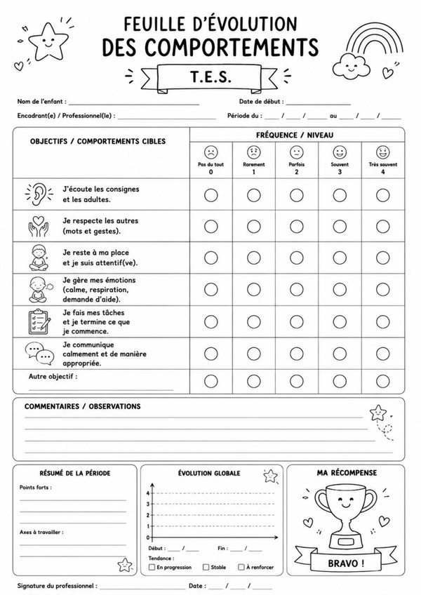 Feuille évolution du comportement