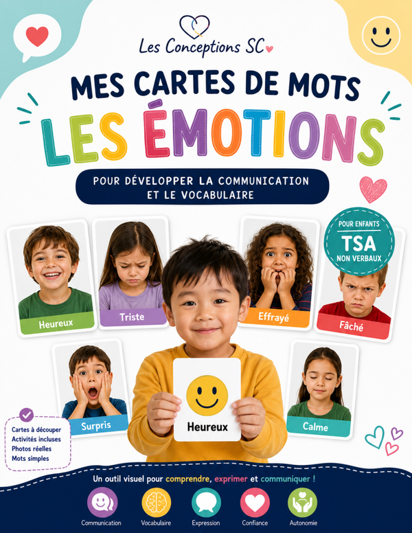 Cahier cartes mots émotions