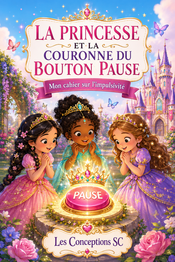 La princesse et la couronne du bouton pause