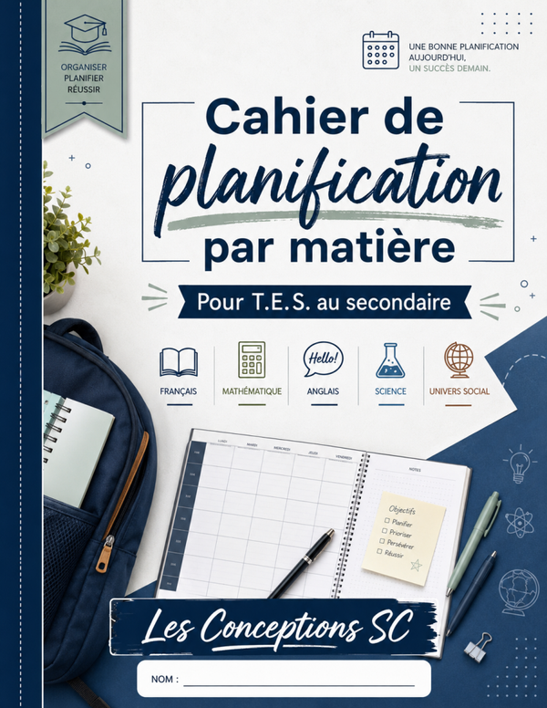 Cahier de planification par matière