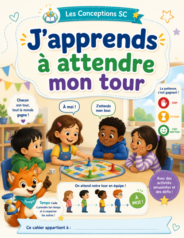 Cahier j'apprends à attendre mon tour
