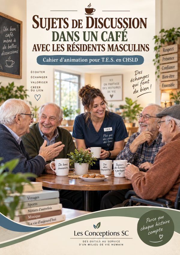 Sujet de discussion dans un café avec les résidents masculins