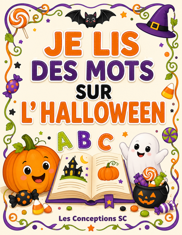 Je lis des mots sur l'Halloween