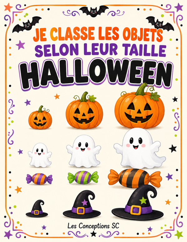Je classe les objets selon leur taille