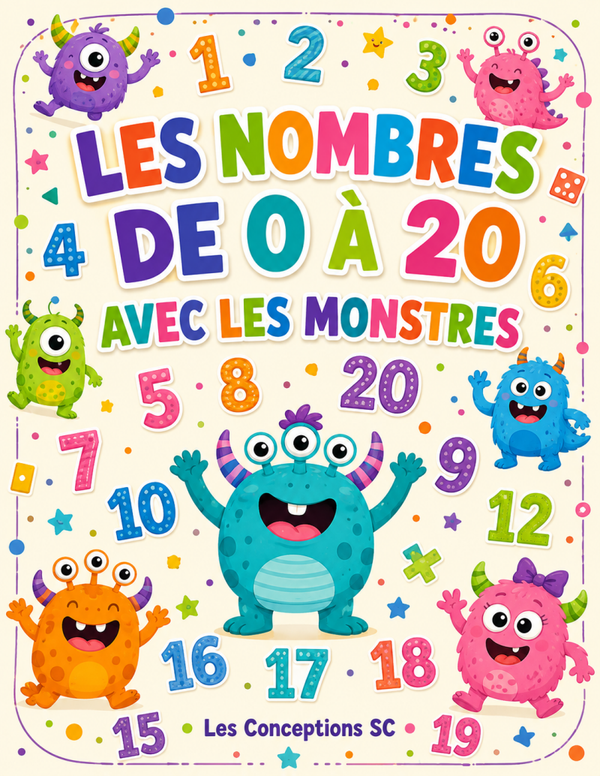 Nombres 0 à 20 avec les monstres