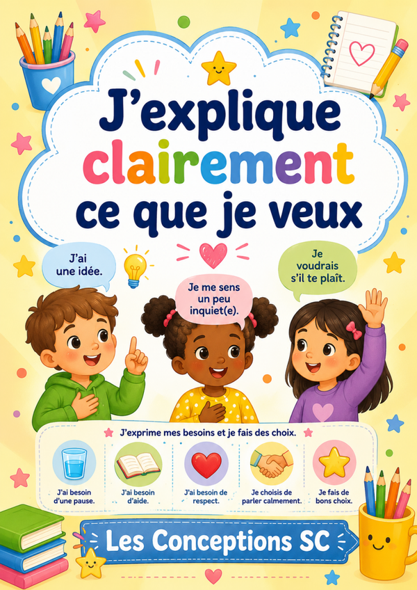 Cahier " J'explique clairement ce que je veux"