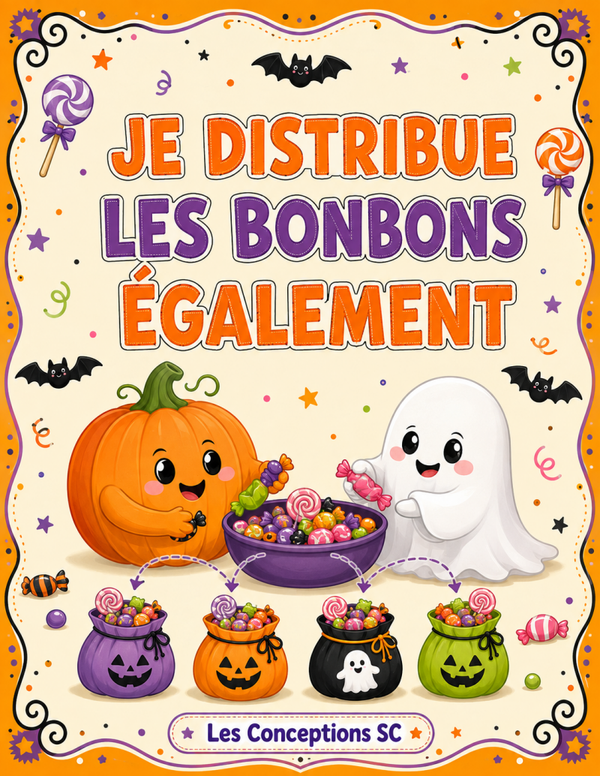 Je distribue les bonbons également