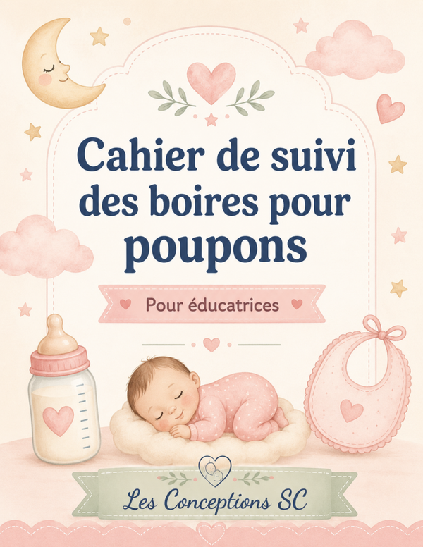 Cahier de suivi des boires pour poupons