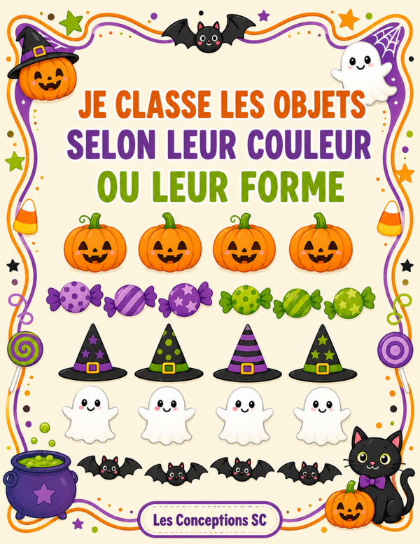 Je classe les objets selon leur couleur ou leur forme