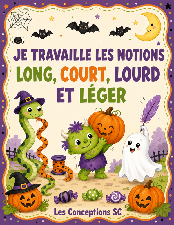 Je travaille les notions long, court, lourd et léger