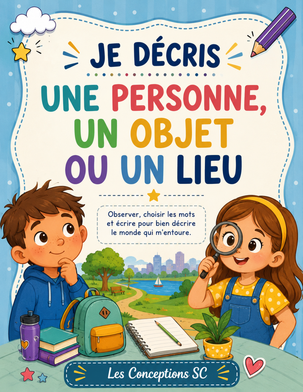 Cahier " Je décris une personne, un objet ou un lieu"