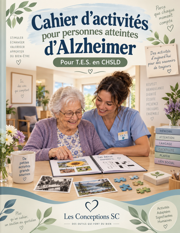 Cahier d'activités pour personnes atteintes d'Alzeihmer