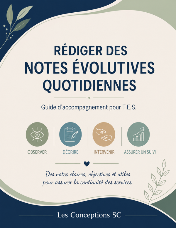 Guide "Rédiger des notes évolutives quotidiennes"
