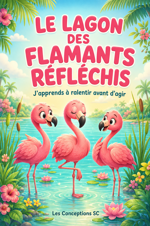 Le lagon des flamants réfléchis