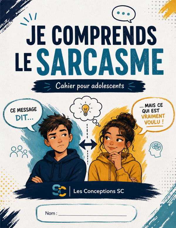 Cahier je comprends le sarcasme