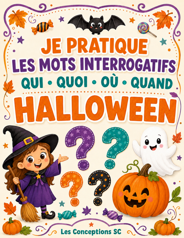 Je pratique les mots interrogatifs: qui, quoi, où et quand