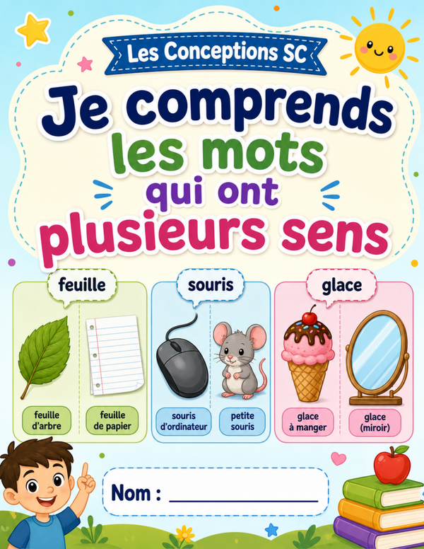 Cahier "Je comprends les mots qui ont plusieurs sens"