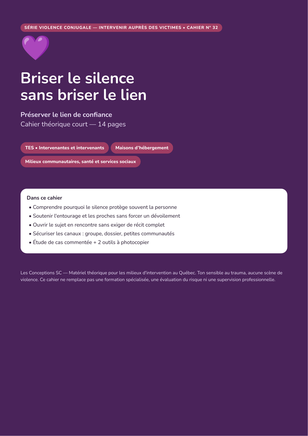 Briser le silence sans briser le lien | Les Conceptions SC