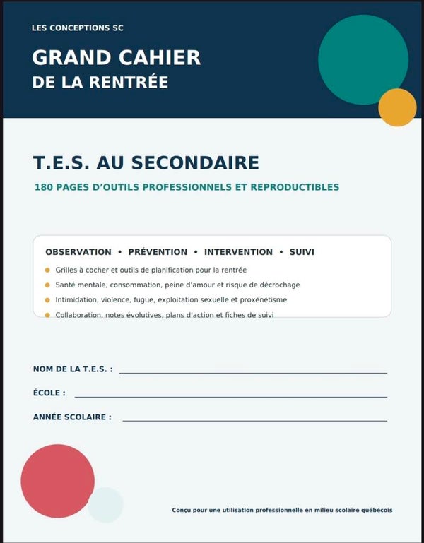 Cahier d'observation de la rentrée