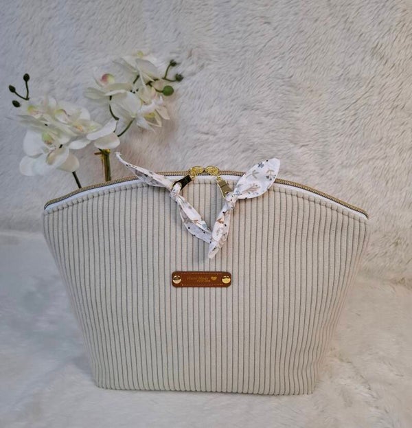 Trousse de toilette "Vacances" écru